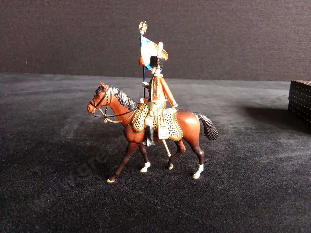 IMPERIAL PRODUCTIONS 1:32 SCALE SOLDIERS, NO. 97 CHASSEURS A CHEVAL, STANDARD BEARER, BOXED Image 1++