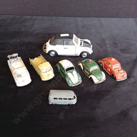 7 VINTAGE VOLKSWAGEN MODELS INC TONKA, CORGI AND MICRO MODELS
