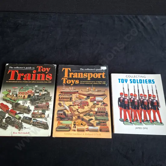3 BOOKS TOY SOLDIERS TRANSPORT TOYS AND TOY TRAINS