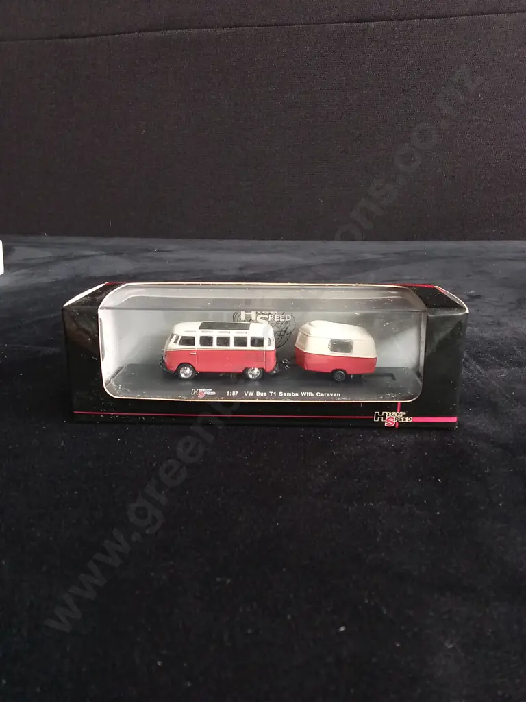 2 1:43 SCALE RIO VOLKSWAGEN BEETLE MODELS & 1 X1:87 SCALE HIGH SPEED VOLKSWAGEN KOMBI WITH TRAILER  MODEL BOXED Image 1++