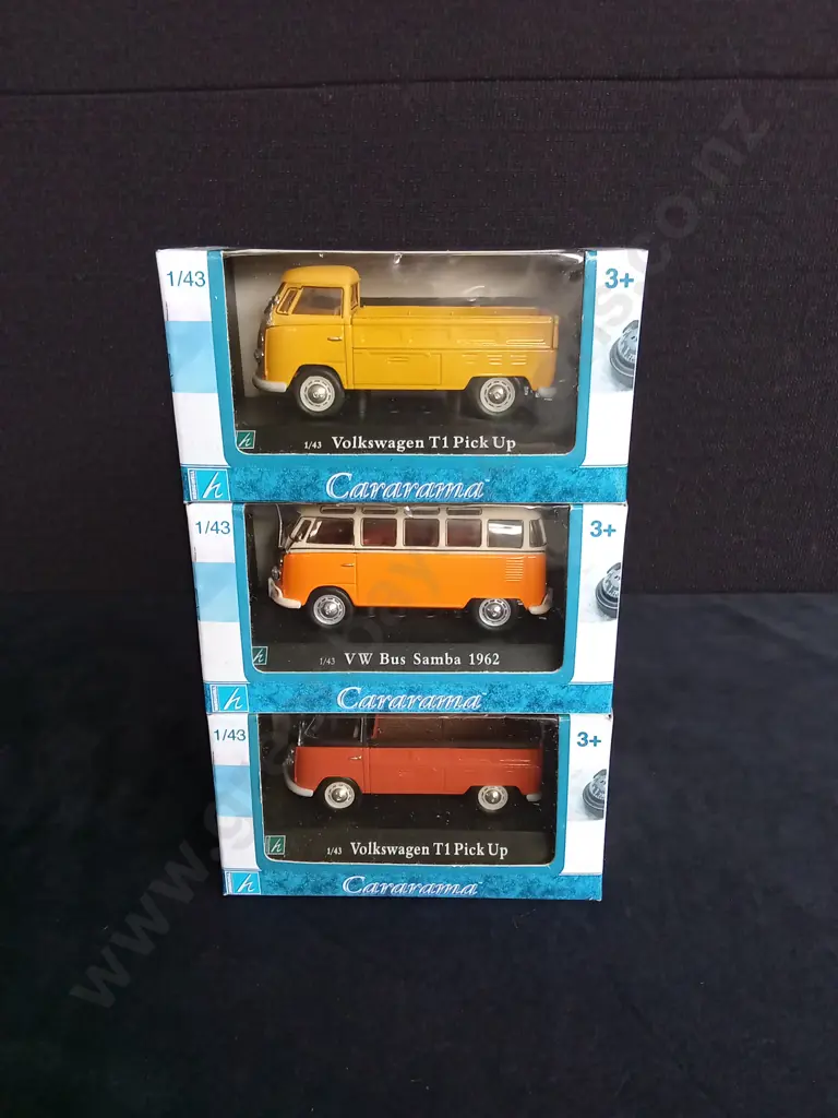 3 1:43 SCALE CARARAMA VOLKSWAGEN MODELS BOXED Image 1++