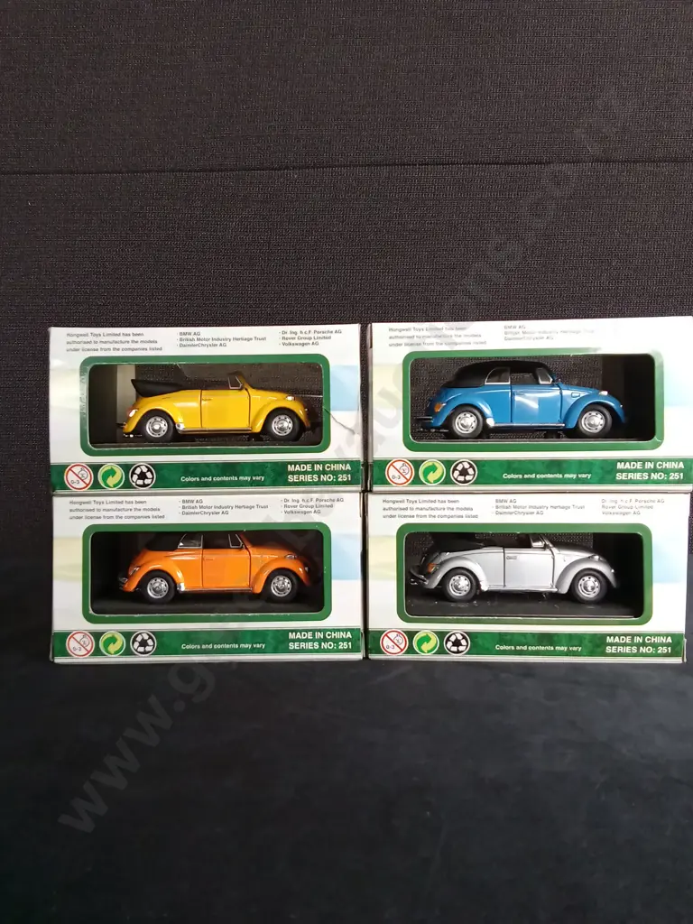 4 1:43 SCALE CARARAMA VOLKSWAGEN BEETLE CABRIOLET BOXED Image 1++