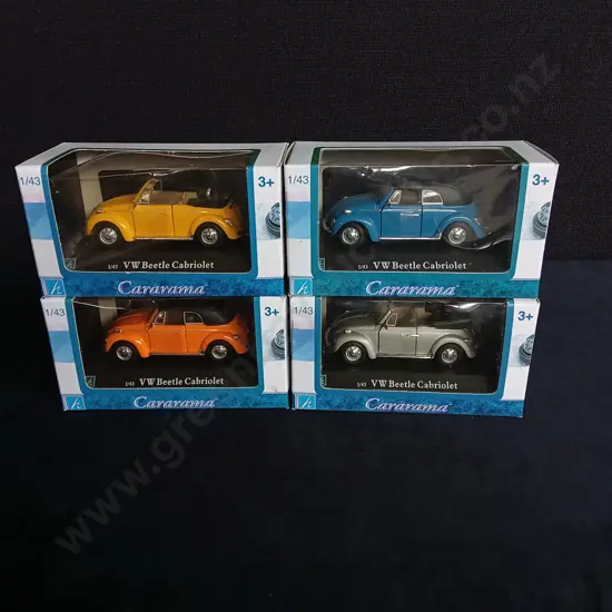 4 1:43 SCALE CARARAMA VOLKSWAGEN BEETLE CABRIOLET BOXED