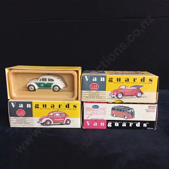 4 1:43 SCALE VANGUARDS VOLKSWAGEN MODELS, BOXED