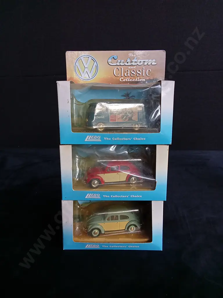 3 1:43 SCALE LLEDO VOLKSWAGEN MODELS, BOXED Image 1++