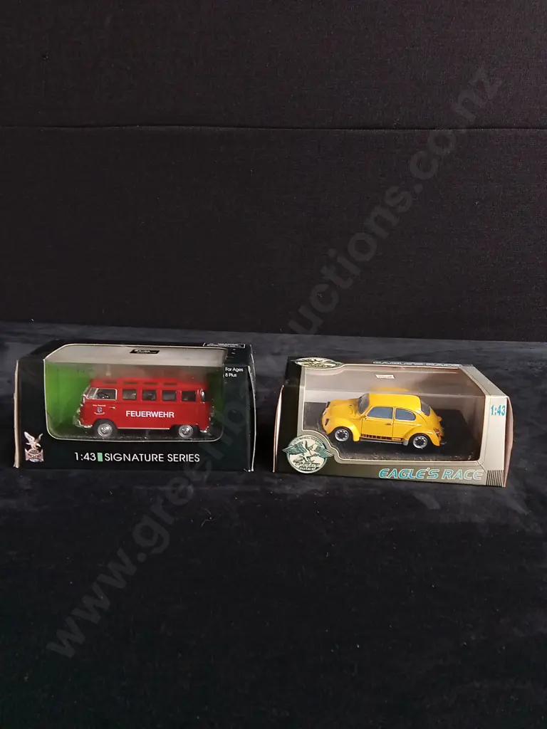 2 1:43 SCALE YATMING ROAD EAGLES RACE VOLKSWAGEN MODELS, BOXED Image 1++