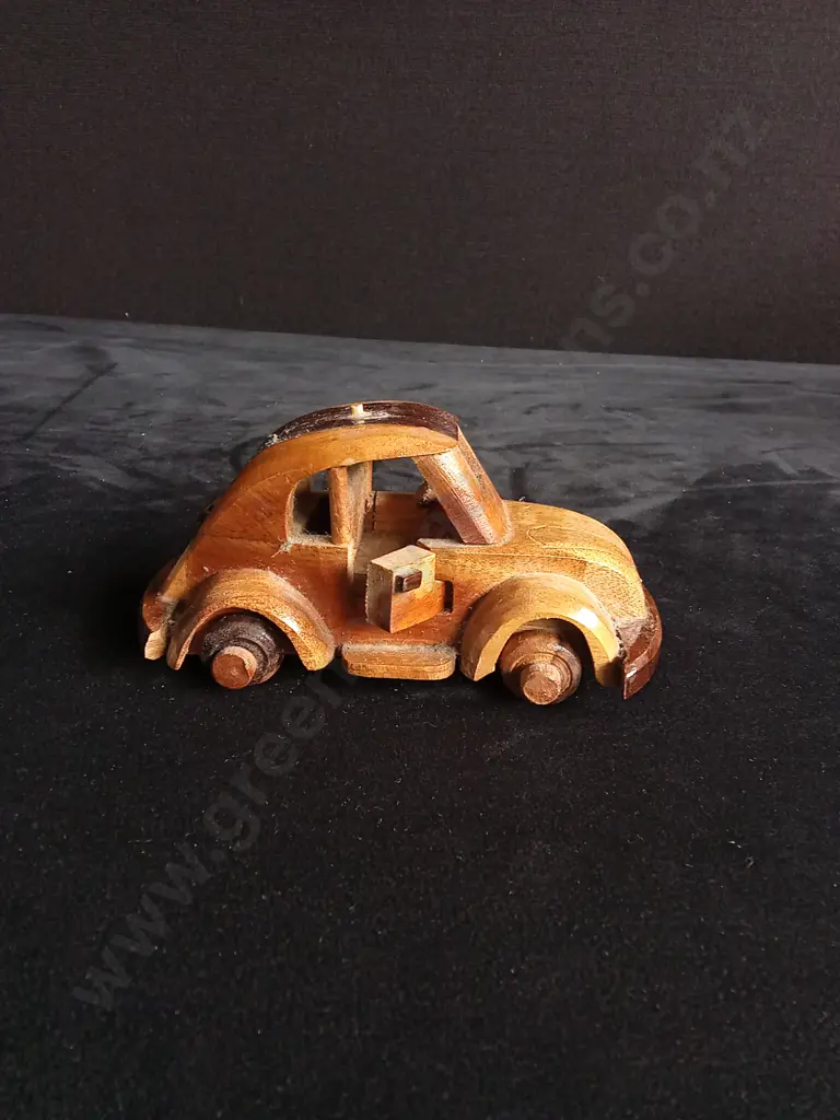 2 VINTAGE WOODEN CAR MODELS Image 1++
