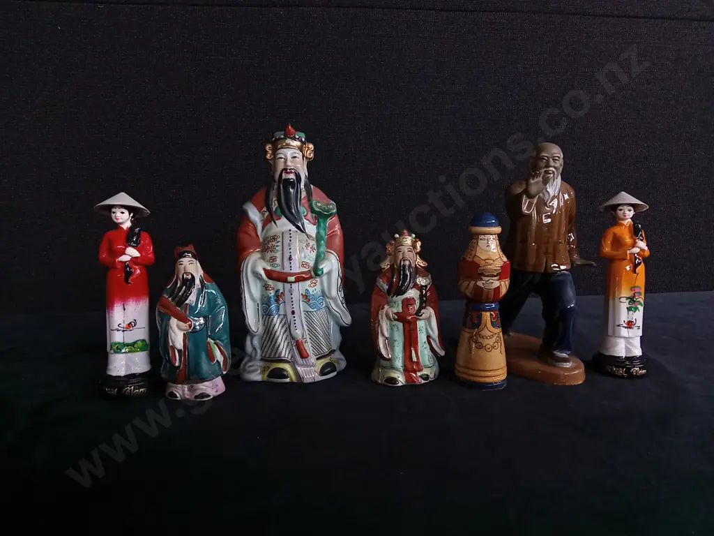 7 ASIAN FIGURINES TALLEST 80 MM Image 1++