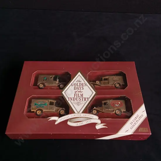 24 KARAT GOLD PLATED GOLDEN DAYS OF THE FILM INDUSTRY LLEDO MODEL SET, BOXED