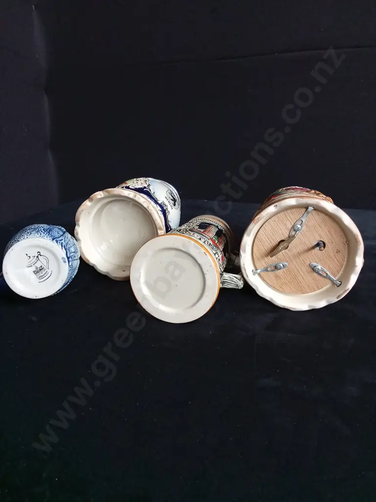 4 VINTAGE GERMAN BEER STEINS TALLEST 25 CM Image 1++