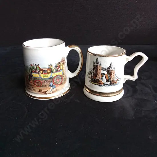 2 VINTAGE BEER MUGS