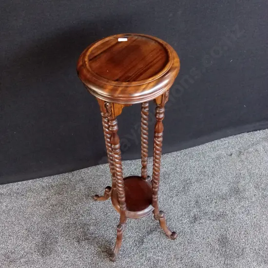 VINTAGE MAHOGANY TORCHIERE PLANT STAND 1M H