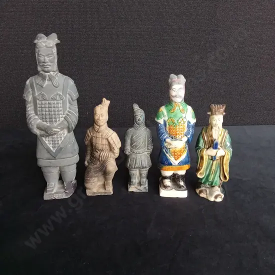 5 CHINESE TERRACOTTA ARMY FIGURES