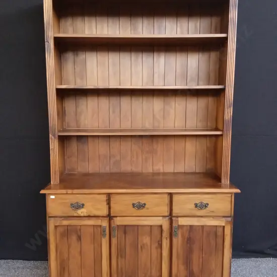 WOODEN HUTCH DRESSER 2.9M H X 1.2W