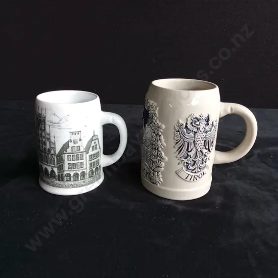 2 VINTAGE BEER MUGS