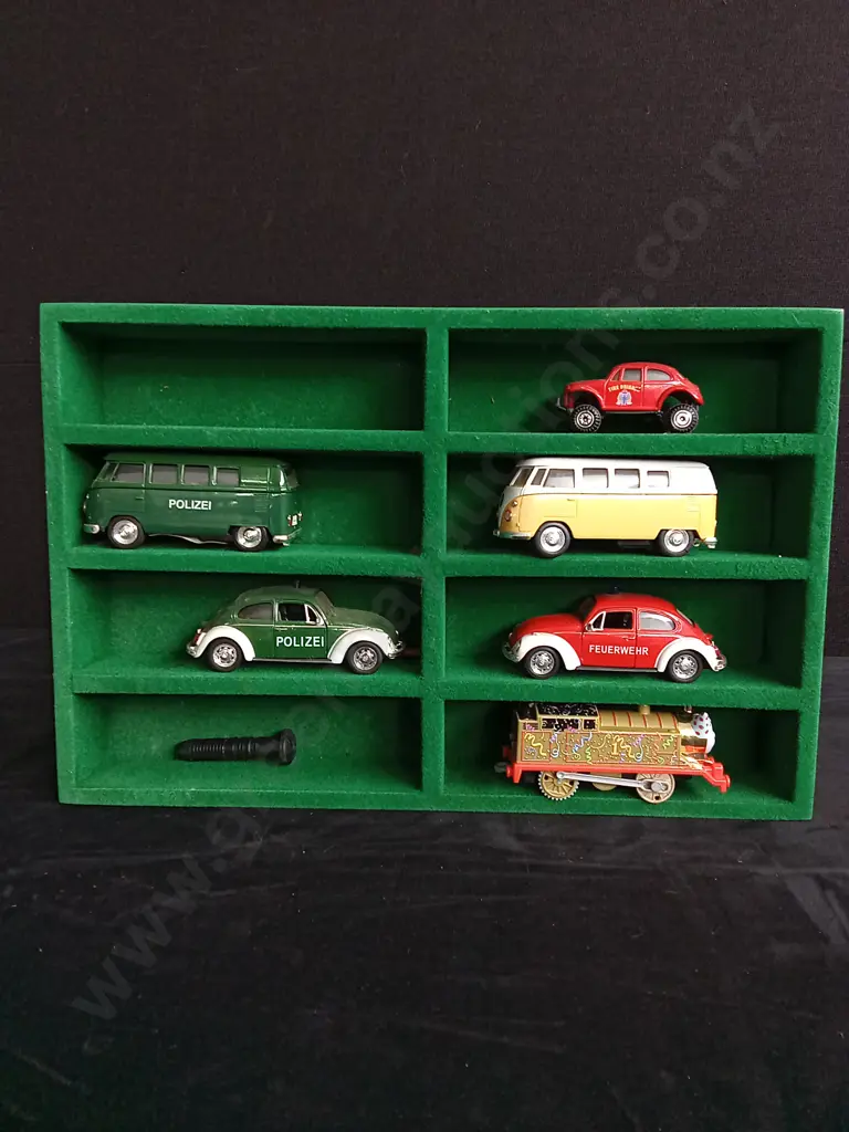MIX OF MODEL CARS IN DISPLAY CASE Image 1++
