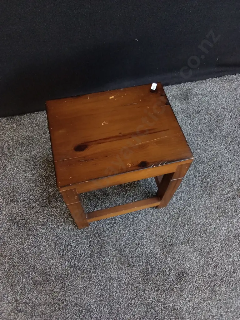 WOODEN SIDE TABLE 40CM H X 34CM W Image 1++