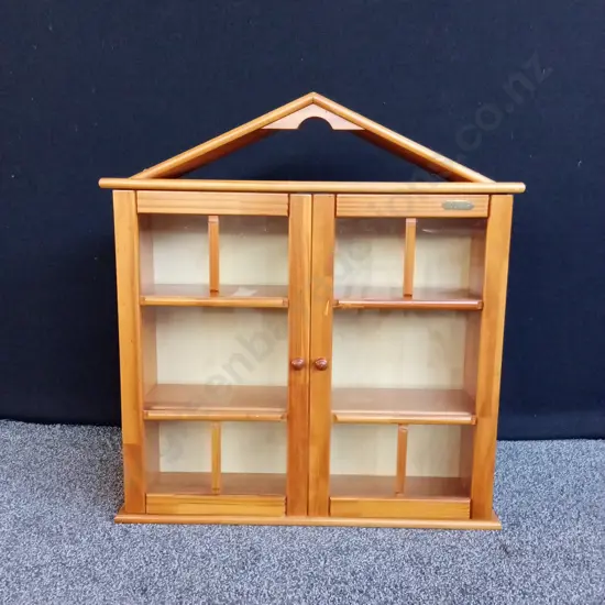 WOODEN DISPLAY CABINET 58CM H X 63CM W