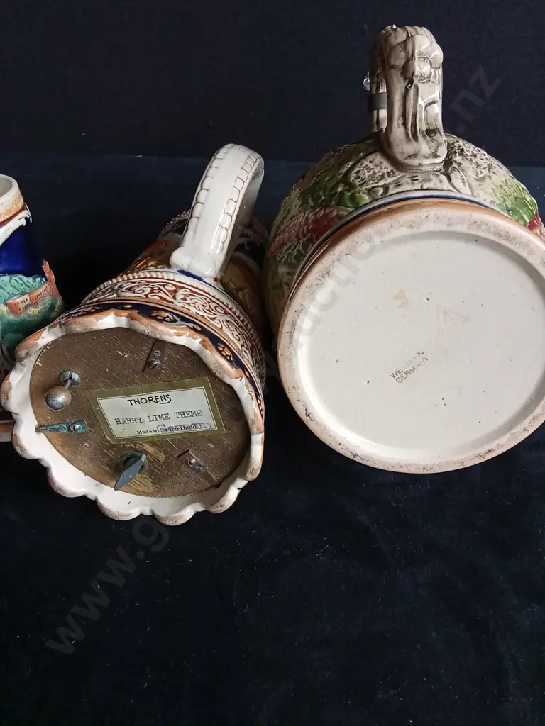3 VINTAGE GERMAN STEINS Image 1++