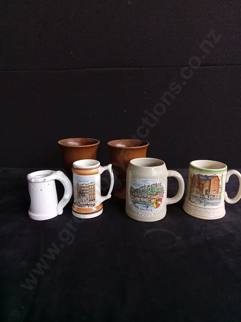 6 PIECES VINTAGE CUPS AND MUGS Image 1++