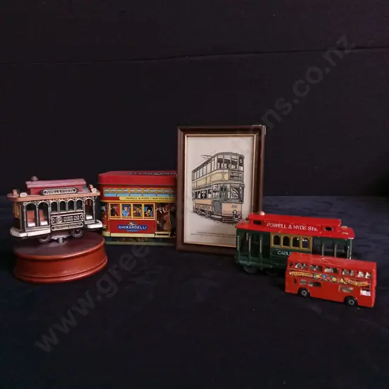 5 PIECE CABLE CAR MEMORABILIA