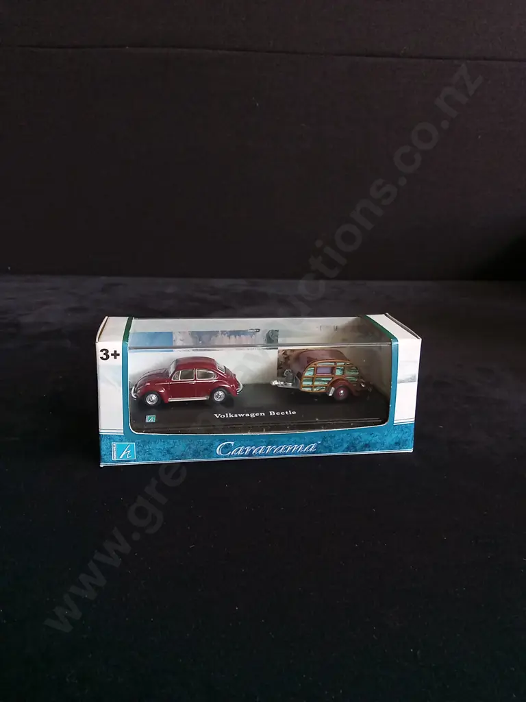 4 CARARAMA AND MAISTO DESIGN VOLKSWAGEN CARS VAN AND BUS WITH CARAVAN BOXED Image 1++