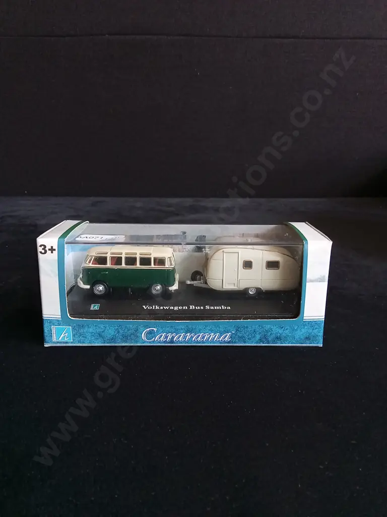 4 CARARAMA AND MAISTO DESIGN VOLKSWAGEN CARS VAN AND BUS WITH CARAVAN BOXED Image 1++