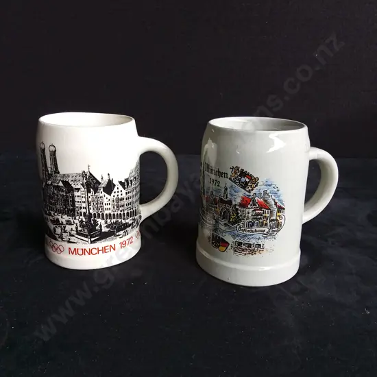 2 VINTAGE OLYMPICS BEER MUGS