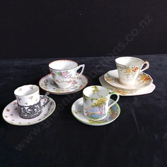 4 TEA CUP AND SAUCER SETS