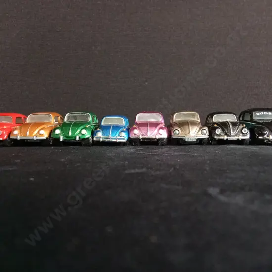 8 1:64 SCALE AND 1:58 SCALE MATCHBOX VOLKSWAGEN BEETLES UNBOXED