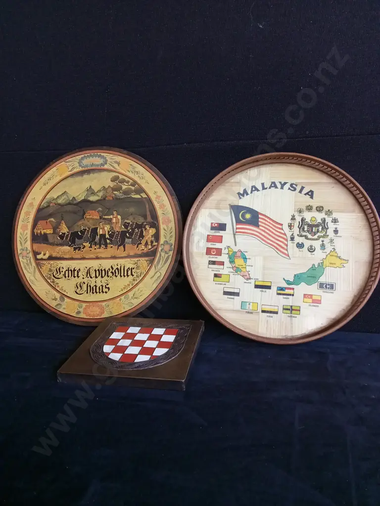 3 PIECES, SWISS, MALAYSIAN AND CROATIAN ART Image 1++