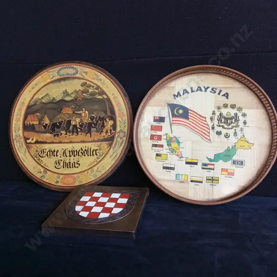 3 PIECES, SWISS, MALAYSIAN AND CROATIAN ART