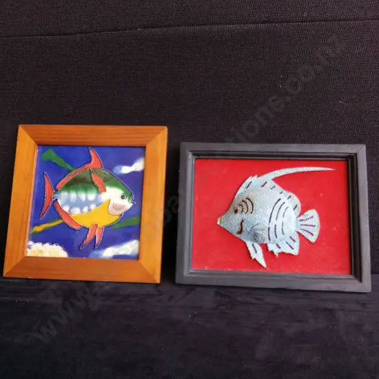 2 PIECES FISH ART WORKS FRAMED