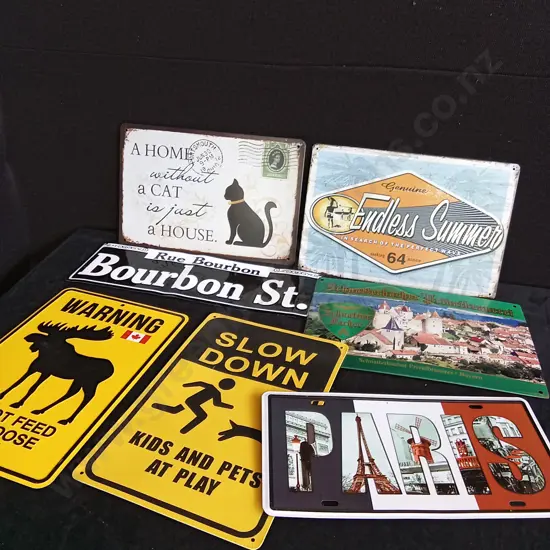 7 PIECES MIX OF TIN PRINTS