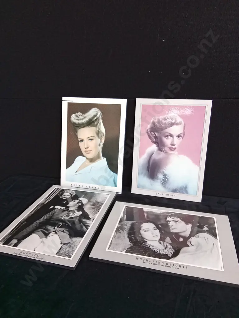 4 PIECES WOODEN OLD HOLLYWOOD PRINTS Image 1++