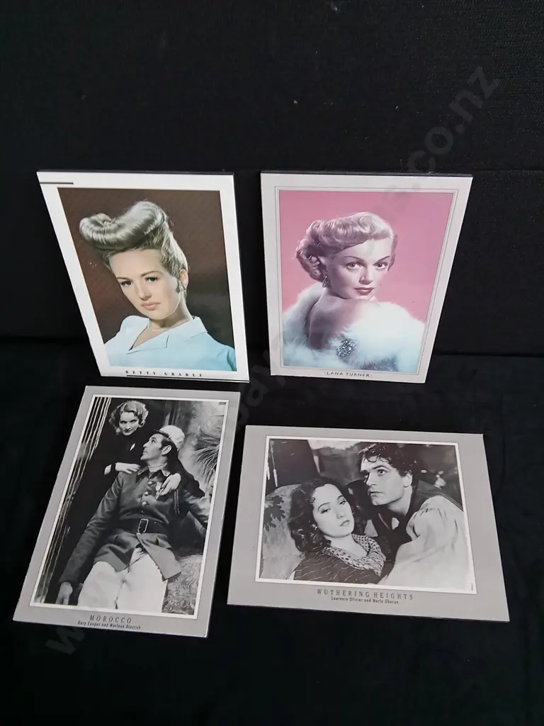 4 PIECES WOODEN OLD HOLLYWOOD PRINTS Image 1++