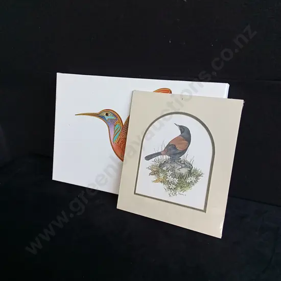 2 PIECES BIRD PRINTS7, ONE CANVAS PRINT