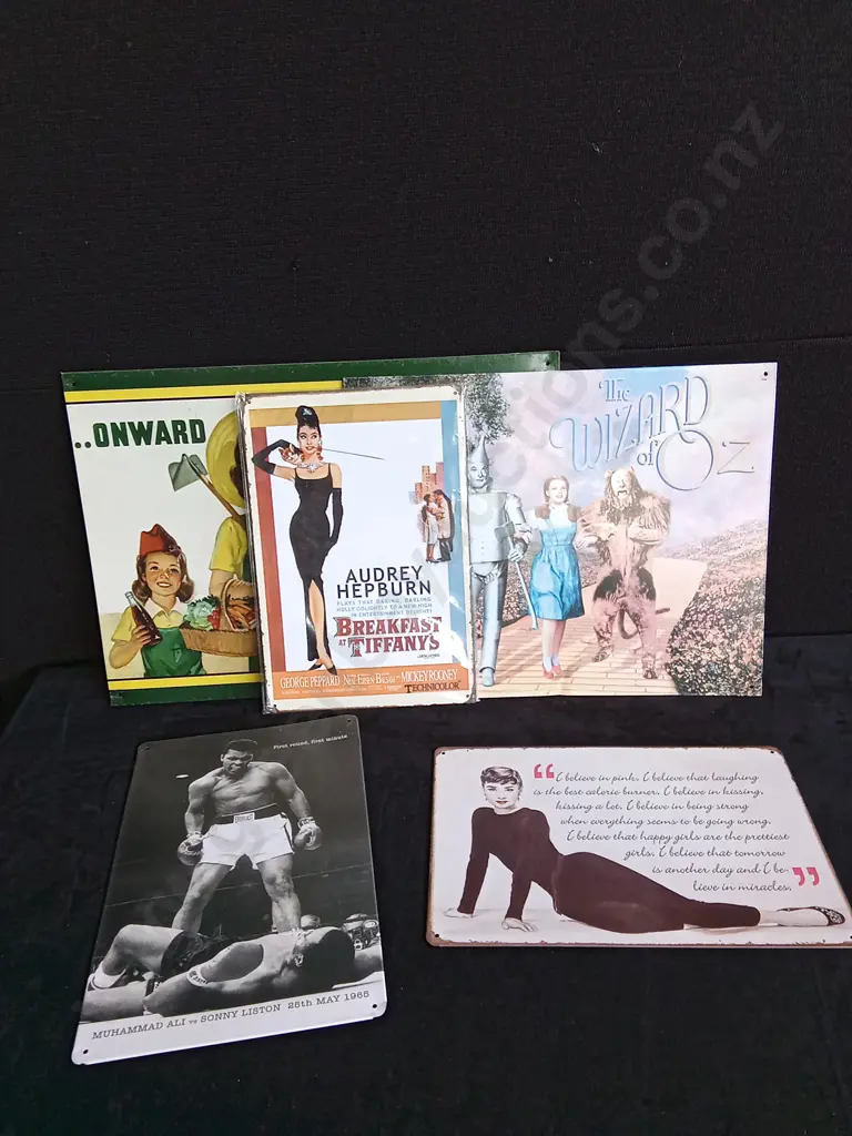 5 PIECES RETRO TIN PRINTS Image 1++