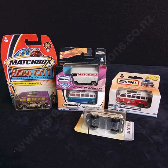 5 X 1:64 SCALE MATCHBOX VOLKSWAGEN MODELS, BOXED