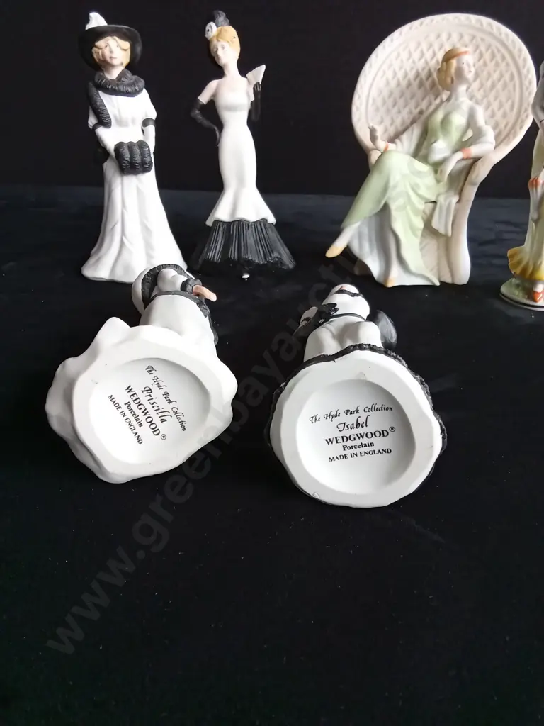 6 PORCELAIN LADY FIGURES TALLEST 21CM Image 1++