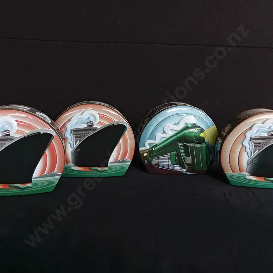 COLLECTOR SMALL TINS, 3 BOATS AND 1 TRAIN