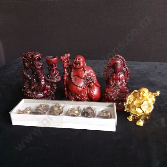 5 PIECE (INCLUDING SET) BUDDHA ORNAMENTS