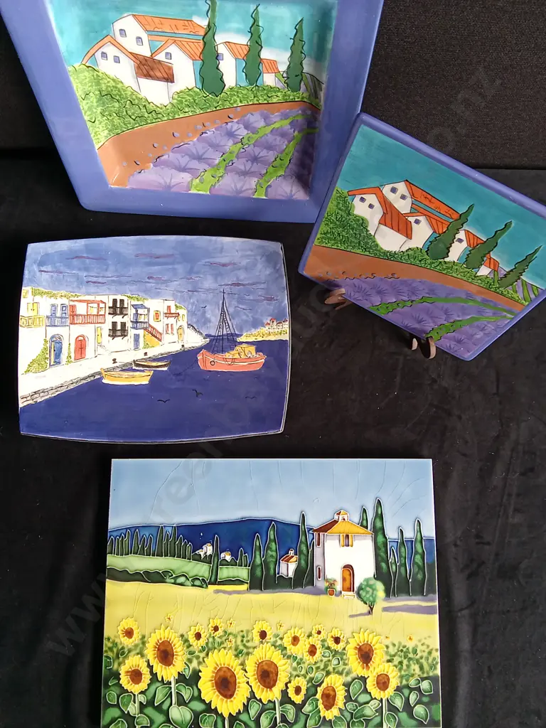 4 LANDSCAPE DECORATIVE PLATES AND TILE Image 1++