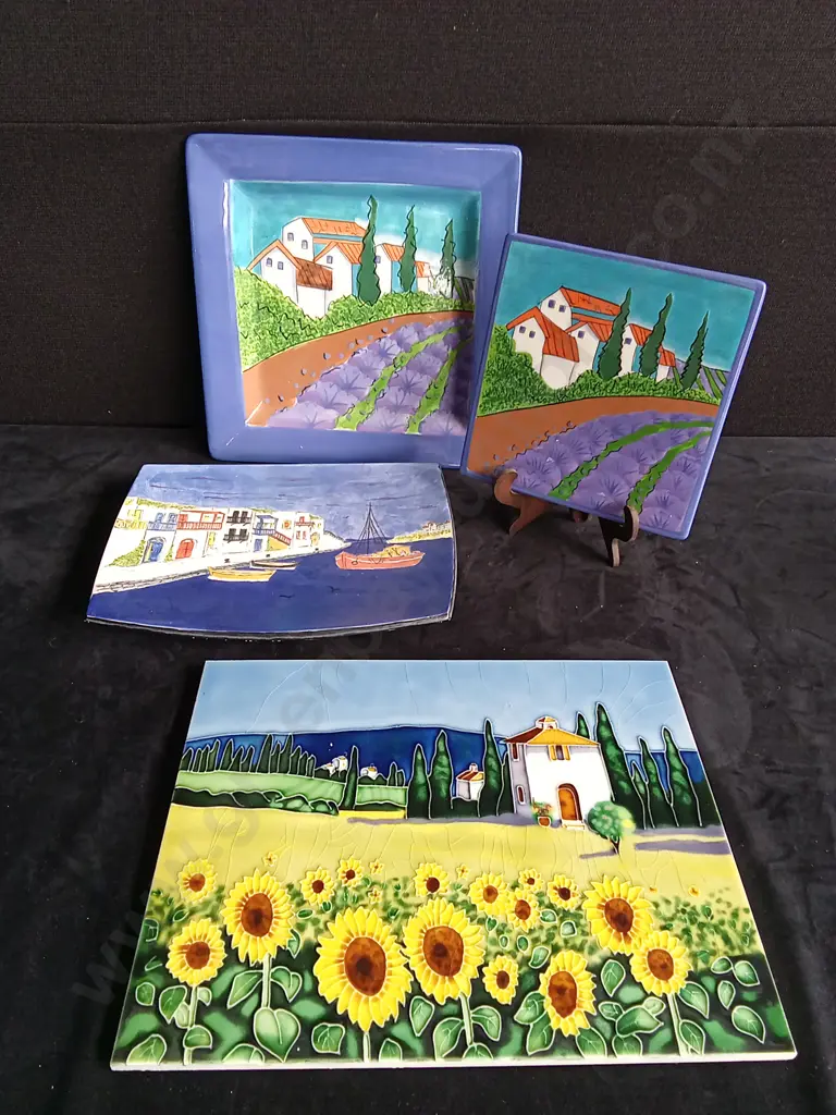 4 LANDSCAPE DECORATIVE PLATES AND TILE Image 1++