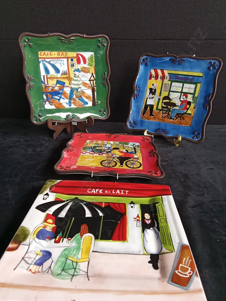 4 CAFE DECORATIVE PLATES Image 1++