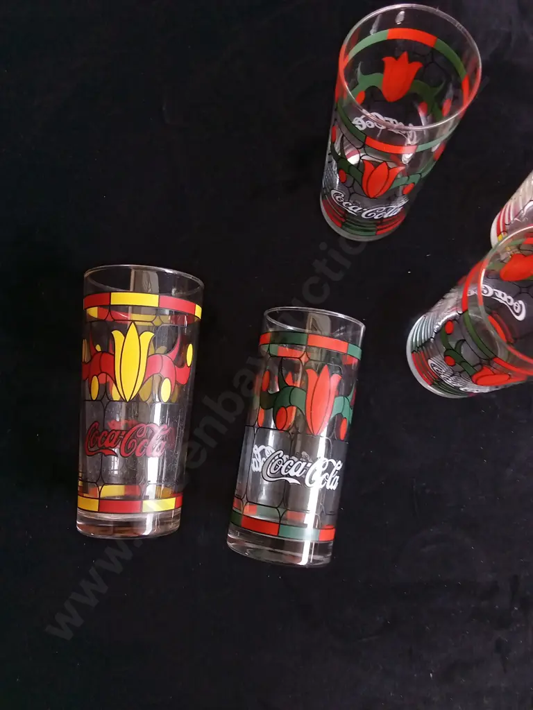 5 VINTAGE COCA COLA GLASSES Image 1++