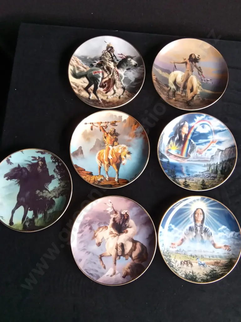 7 FRANKLIN MINT WESTERN DECORATIVE PLATES Image 1++
