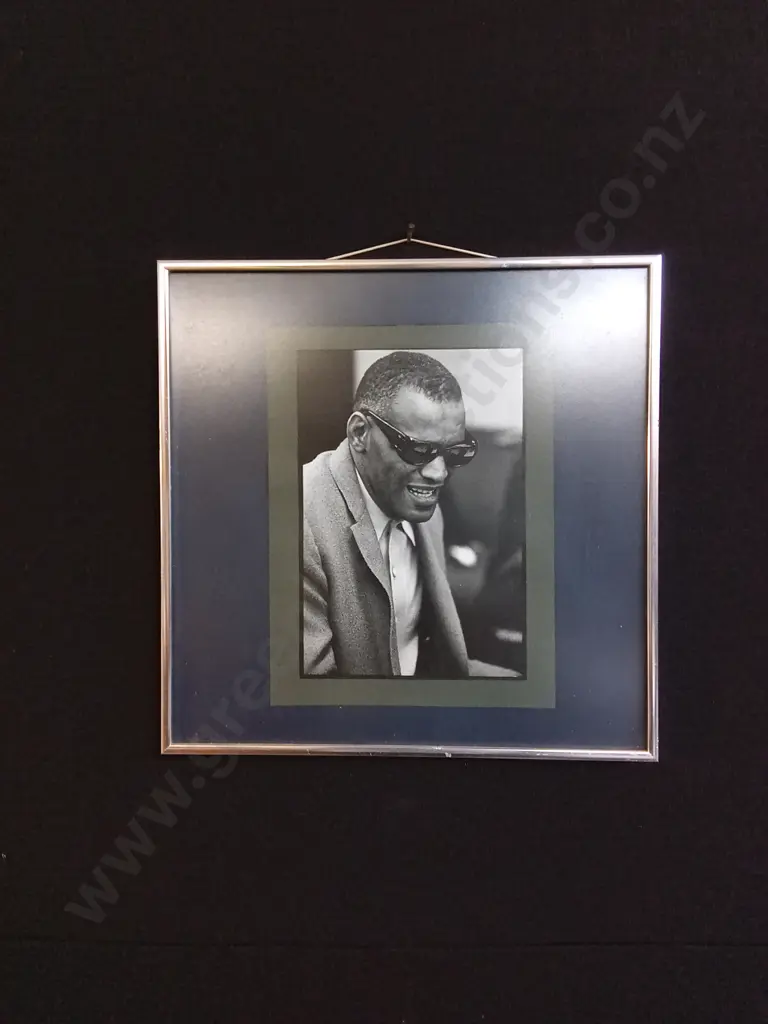 3 PIECES JAZZ ART AND PRINTS, LOUIS ARMSTRONG, RAY CHARLES Image 1++