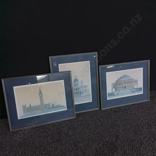 3 PIECES FRAMED ARCHITECTURE PRINTS