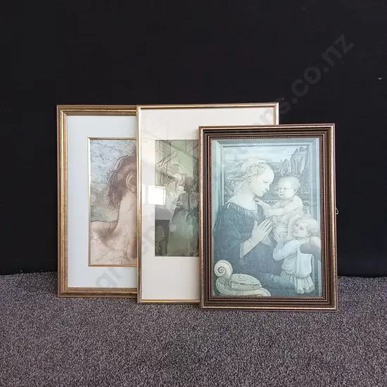 3 PIECES FRAMED OIL PAINTING PRINTS